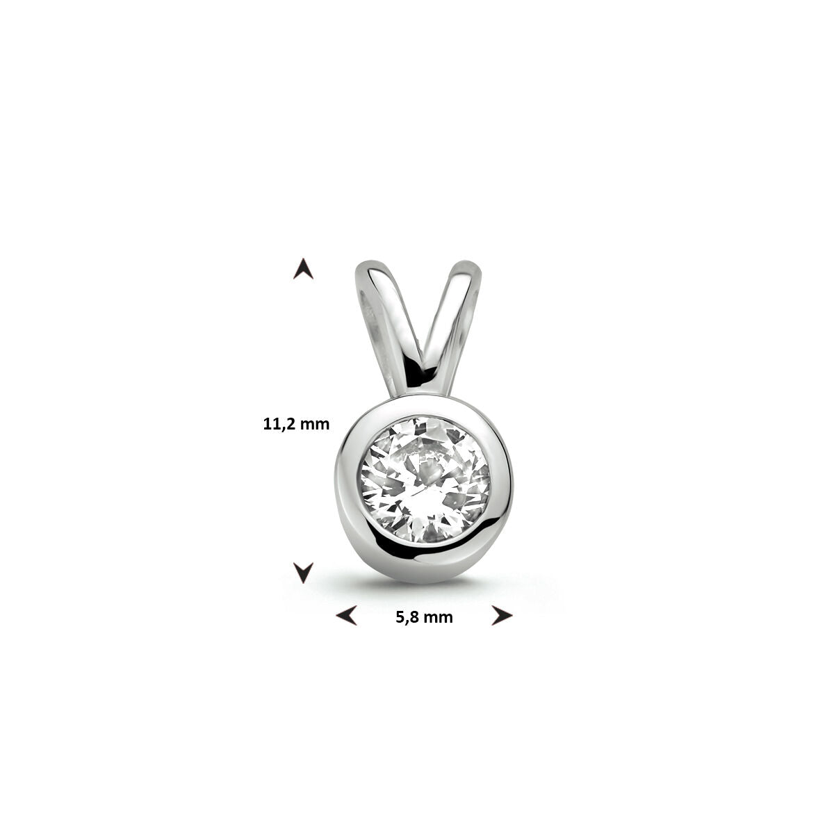 Zilveren Hanger met zirkonia - 1323228