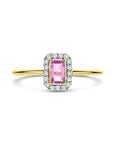 14K Geelgouden Ring Roze Toermalijn En Diamant 0.08Ct H Si 4034204