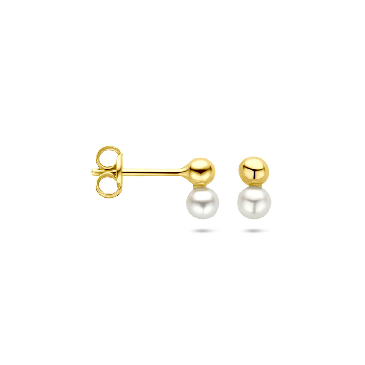 14K geelgouden oorknoppen parel 6,5 mm - 4034086