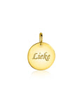 Zinzi gold plated zilveren hanger glad rond plaatje voor gravure ZIH2345G12 (zonder collier) - PansiteNederland.nl