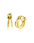 Zinzi Gold 14 krt gouden oorringen met een trendy dubbele buis. Voor een multi-look uitstraling. ZGO337