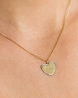 Zinzi Gold 14 krt gouden hanger met glanzend hartje van 15mm en met chique witgouden parelrand ZGH364-15 (zonder collier)