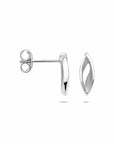 Zilveren gerhodineerde oorknoppen poli/mat 12 mm - 1340826