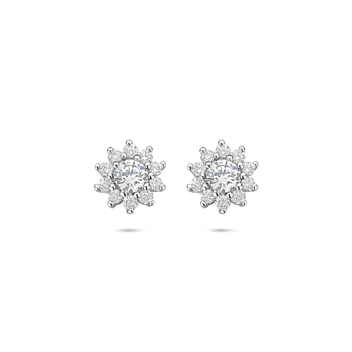 Zilveren gerhodineerde oorknoppen zirkonia 8 mm - 1340828