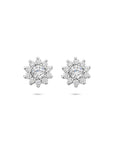 Zilveren gerhodineerde oorknoppen zirkonia 8 mm - 1340828