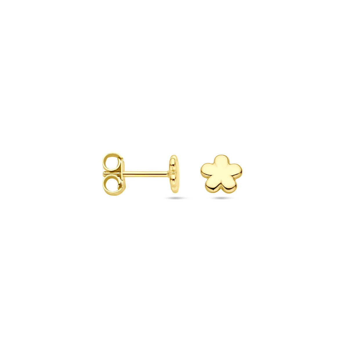 14K geelgouden oorknoppen bloem 5,5 mm - 4033471