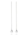 Zilveren gerhodineerde doortrekoorbellen druppel 8 mm - 1340794