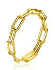 ZINZI Gold 14 krt gouden schakelring van 3mm breed, met de populaire paperclip-schakel ZGR346