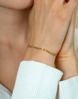 ZINZI gold plated scroll armband met dubbele krulschakel 3mm 17-20cm ZIA2712G