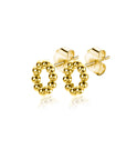 Zinzi Gold 14 krt gouden ronde oorknoppen met bolletjes motief 5,5mm ZGO399
