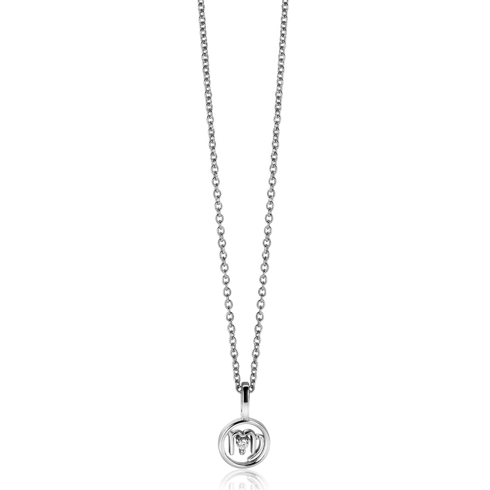 Zinzi zilveren Maagd sterrenbeeldhanger bezet met witte zirkonia ZIH-MAA (zonder collier) - PansiteNederland.nl