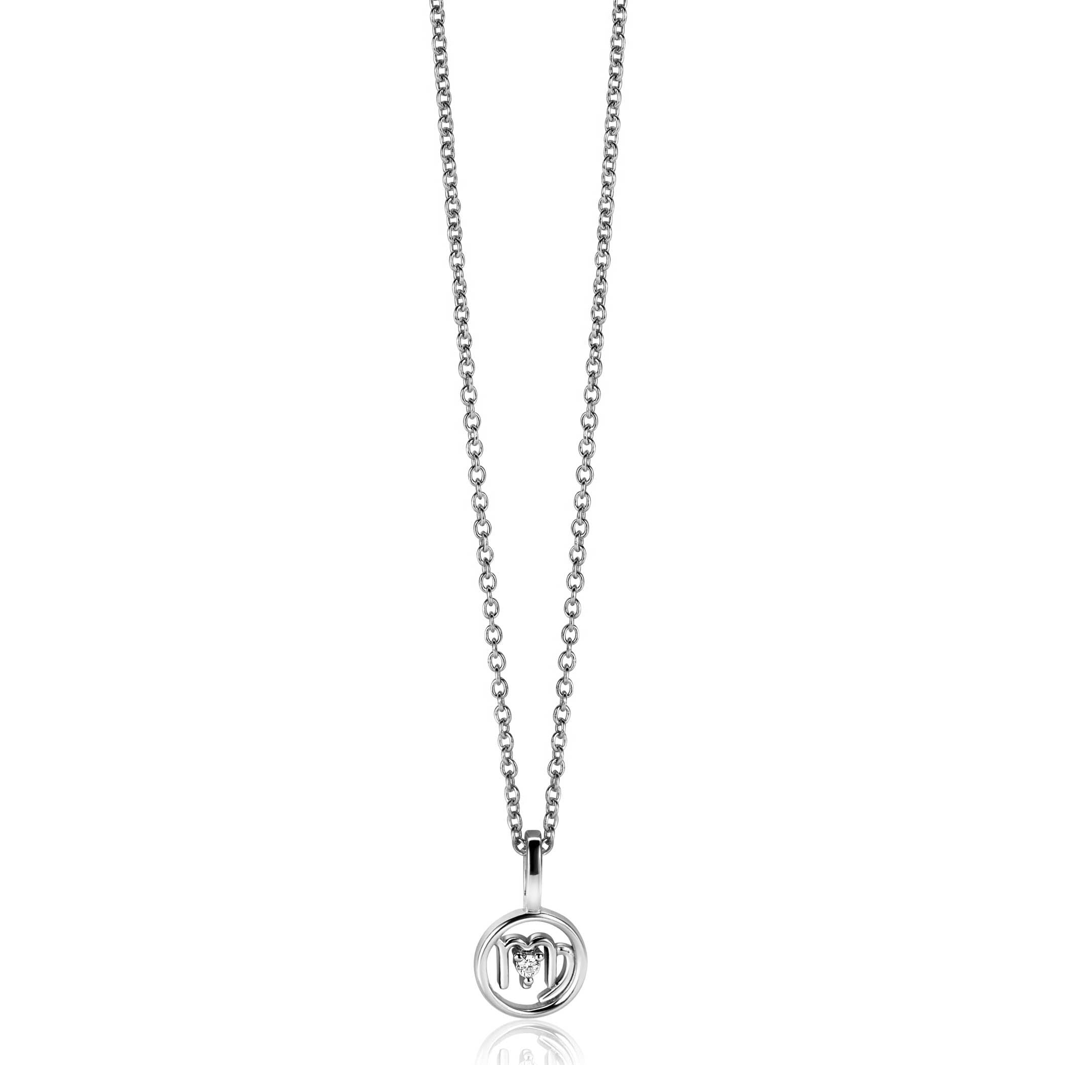 ZINZI Zilveren Hanger met Witte Zirkonia ZIH-MAA