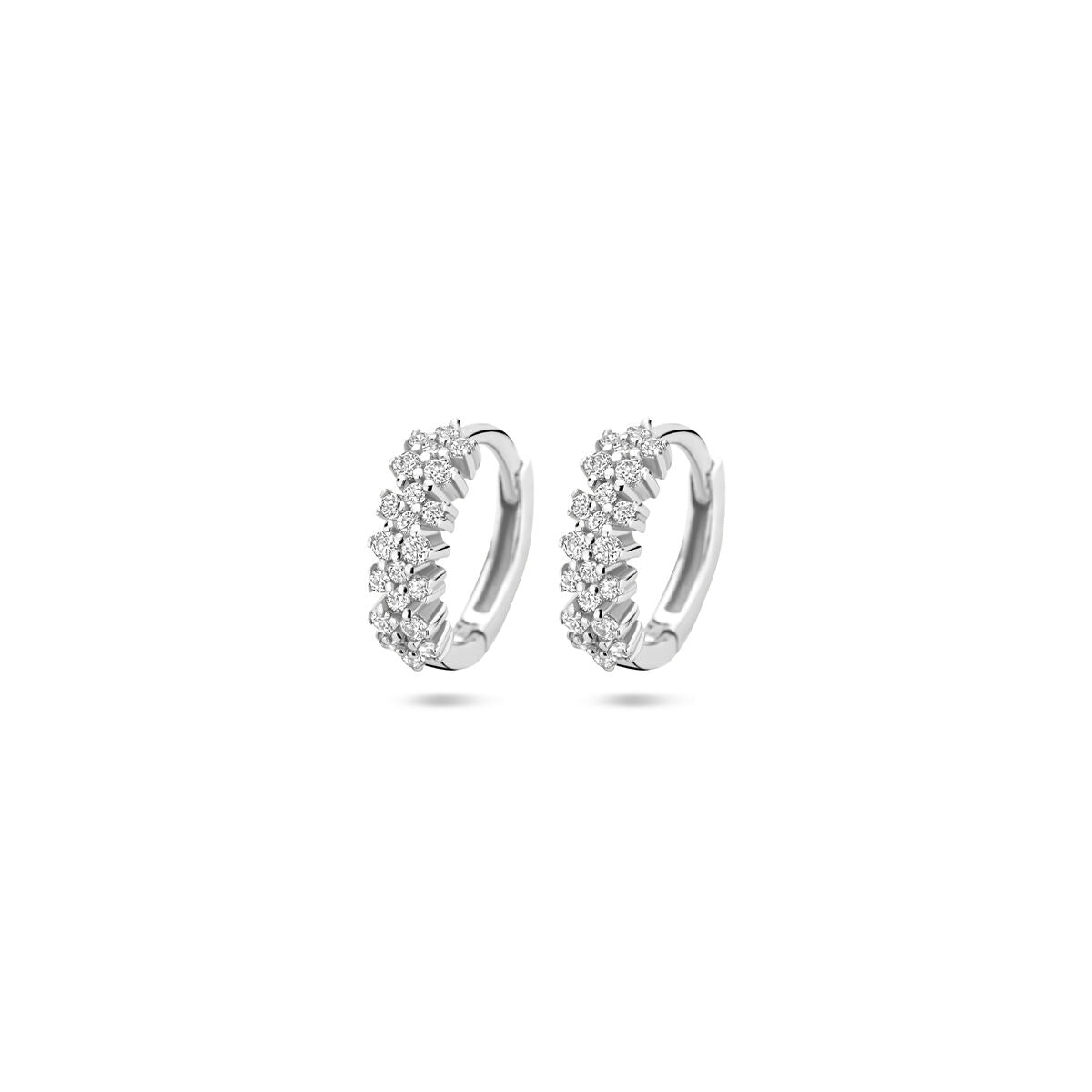 Zilveren gerhodineerde klapoorringen zirkonia 11,5 mm - 1340811