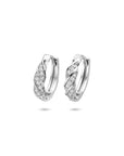 Zilveren gerhodineerde klapoorringen zirkonia 15 mm - 1340900