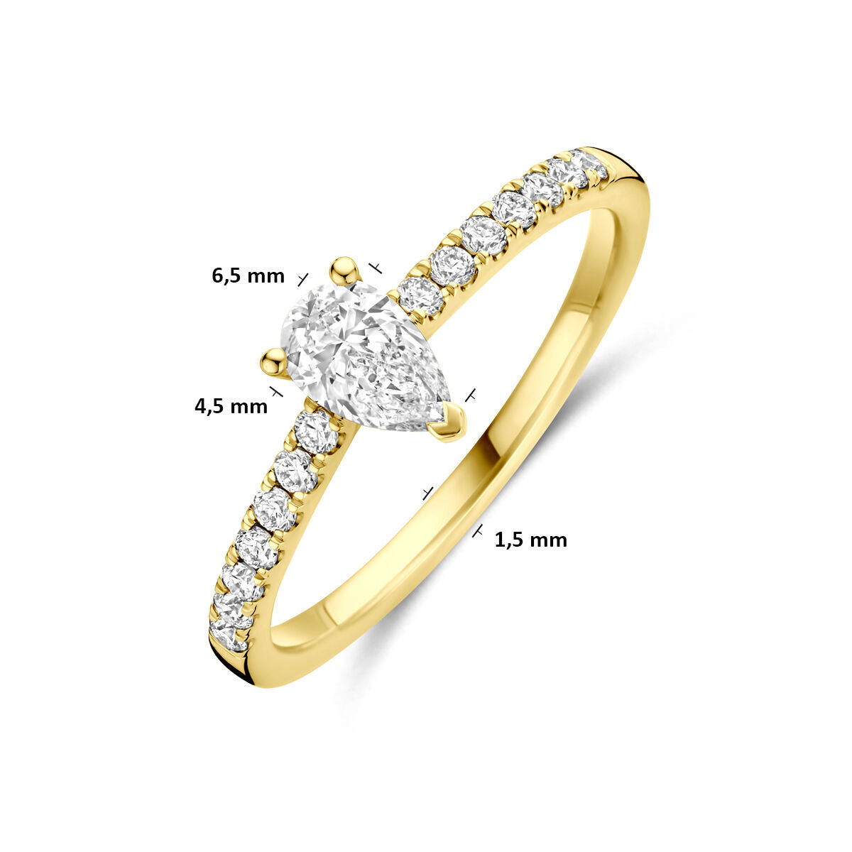 Fantasy Collection Ring lab grown diamant 0.58ct g vs 14K geelgoud