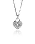 Zinzi zilveren hart hanger (15mm), met trendy sleutelgat en bezet met witte zirkonia's ZIH2400 (zonder collier) - PansiteNederland.nl