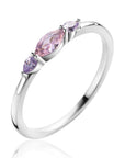 ZINZI zilveren ring bezet met ovale zirkonia's in roze en lila ZIR2498 - PansiteNederland.nl