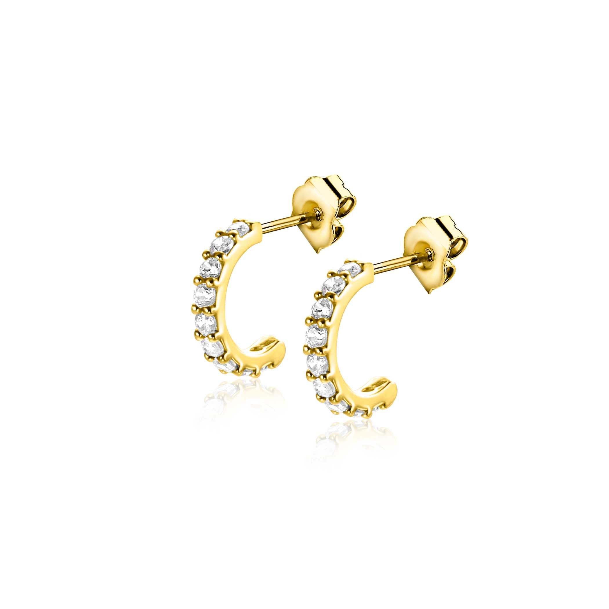 ZINZI 14K Gouden Oorbellen met Witte Zirkonia ZGO458