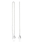 Zilveren gerhodineerde doortrekoorbellen druppel 8 mm - 1340794