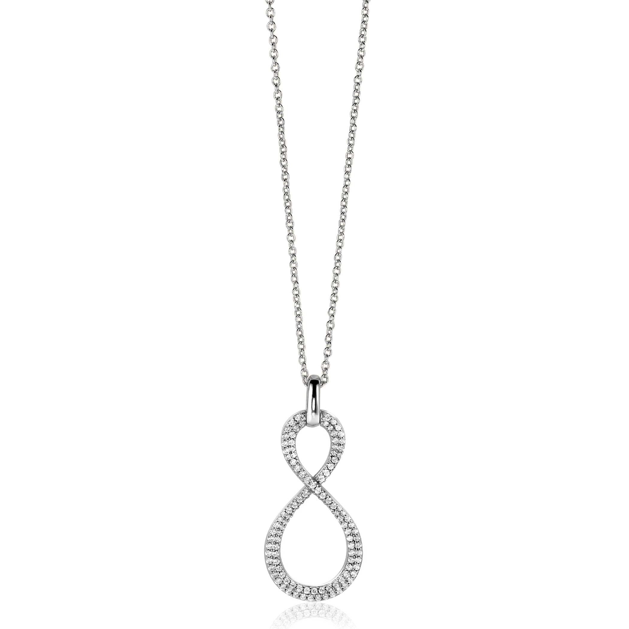 ZINZI Zilveren Hanger met Witte Zirkonia - ZIH2570