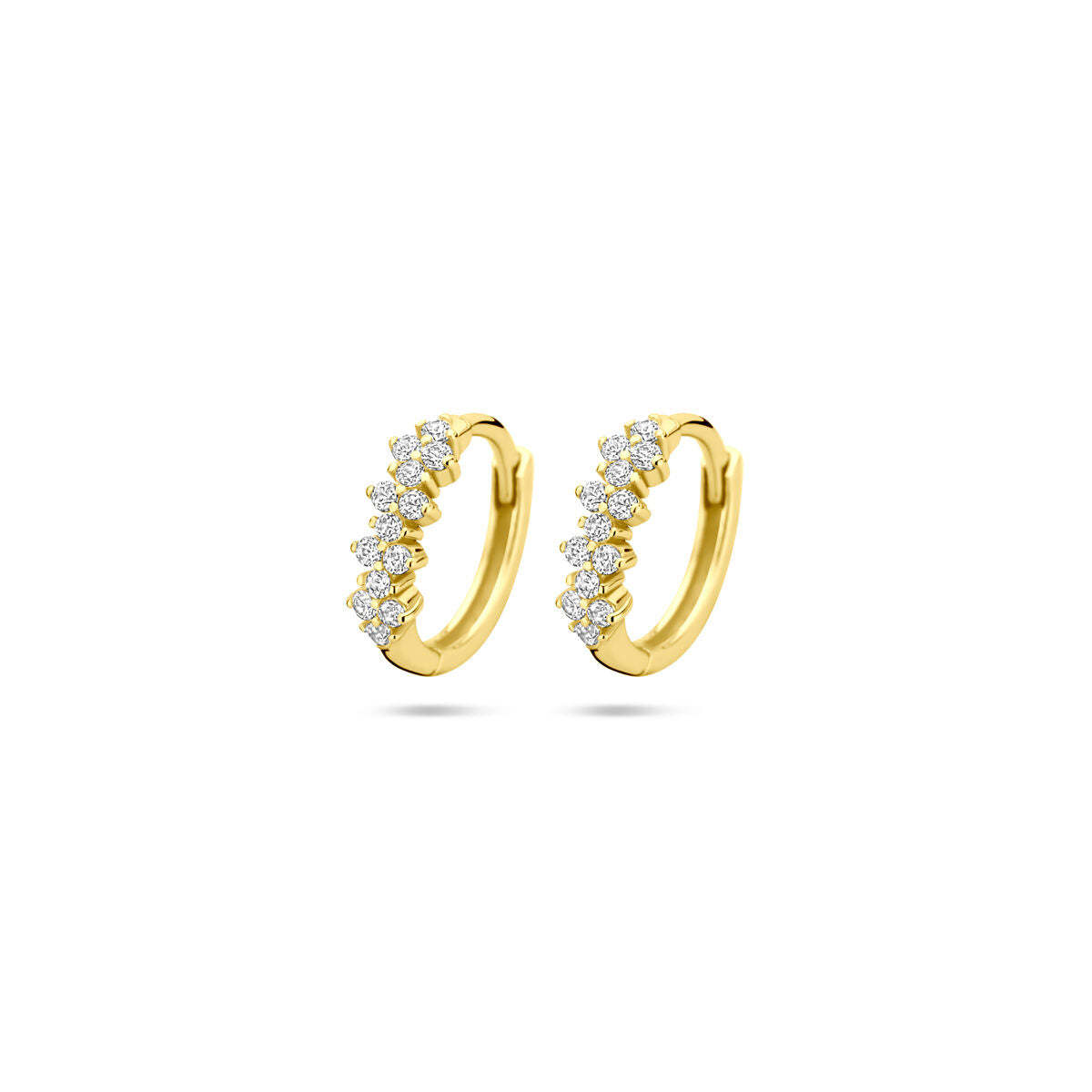 Zilveren vergulde geel klapoorringen zirkonia 11,5 mm 1 micron - 2104010