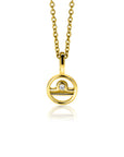Zinzi gold plated zilveren Weegschaal sterrenbeeldhanger bezet met witte zirkonia ZIHY-WEE (zonder collier) - PansiteNederland.nl