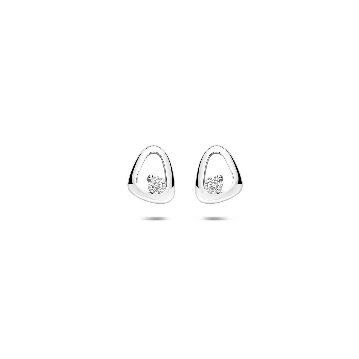 Zilveren gerhodineerde oorknoppen zirkonia 7,5 mm - 1341845
