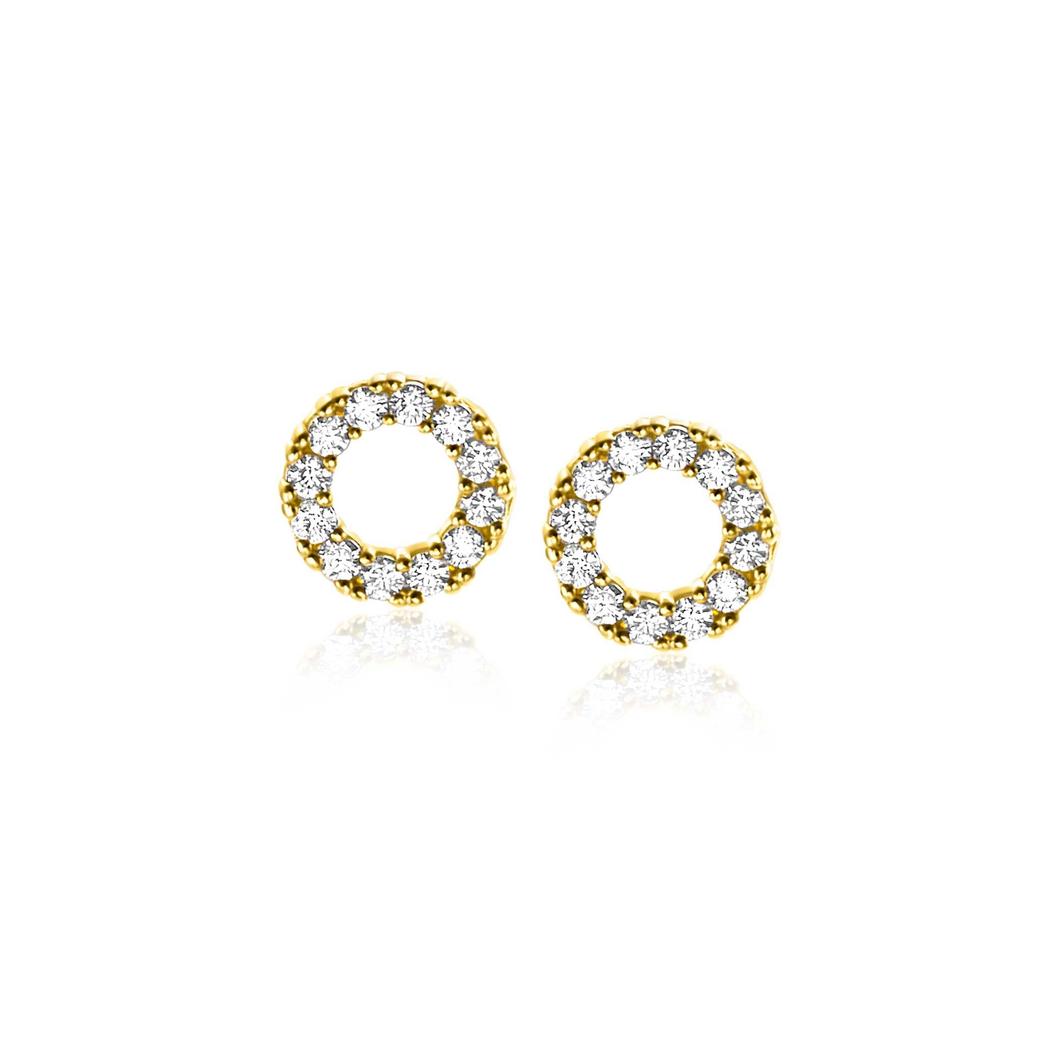ZINZI 14K Gouden Oorknoppen met Witte Zirkonia ZGO456 oorbellen
