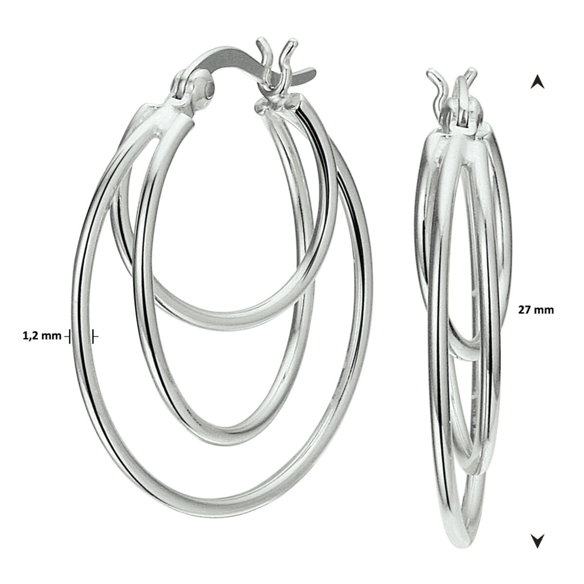Zilver Gerhodineerd Oorringen 1337458 - PansiteNederland.nl