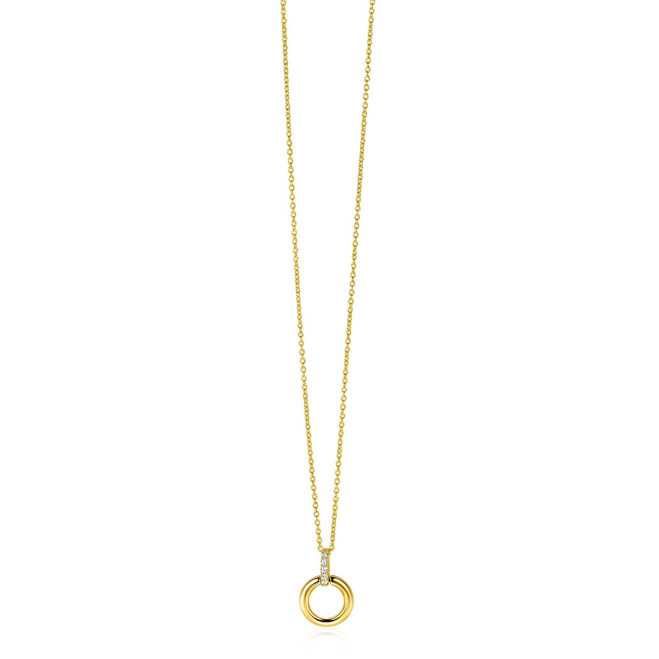 ZINZI 14K Gouden Hanger met Witte Zirkonia ZGH512