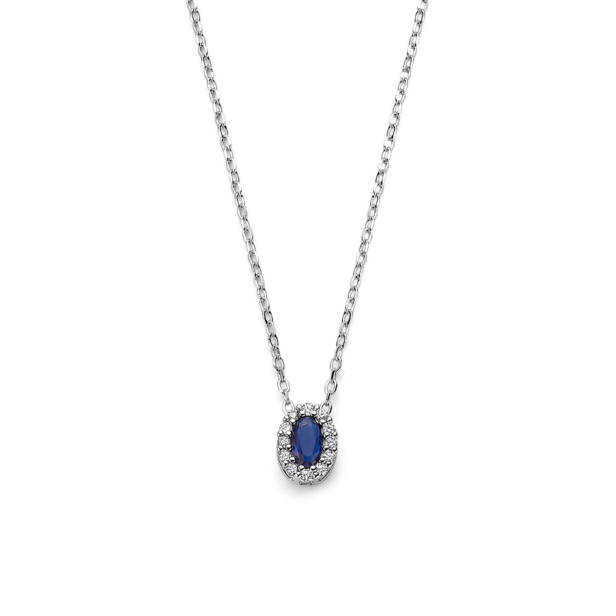 Fantasy Collection Collier saffier zirkonia 41 - 43 - 45 cm zilver