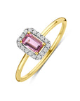14K Geelgouden Ring Roze Toermalijn En Diamant 0.08Ct H Si 4034204
