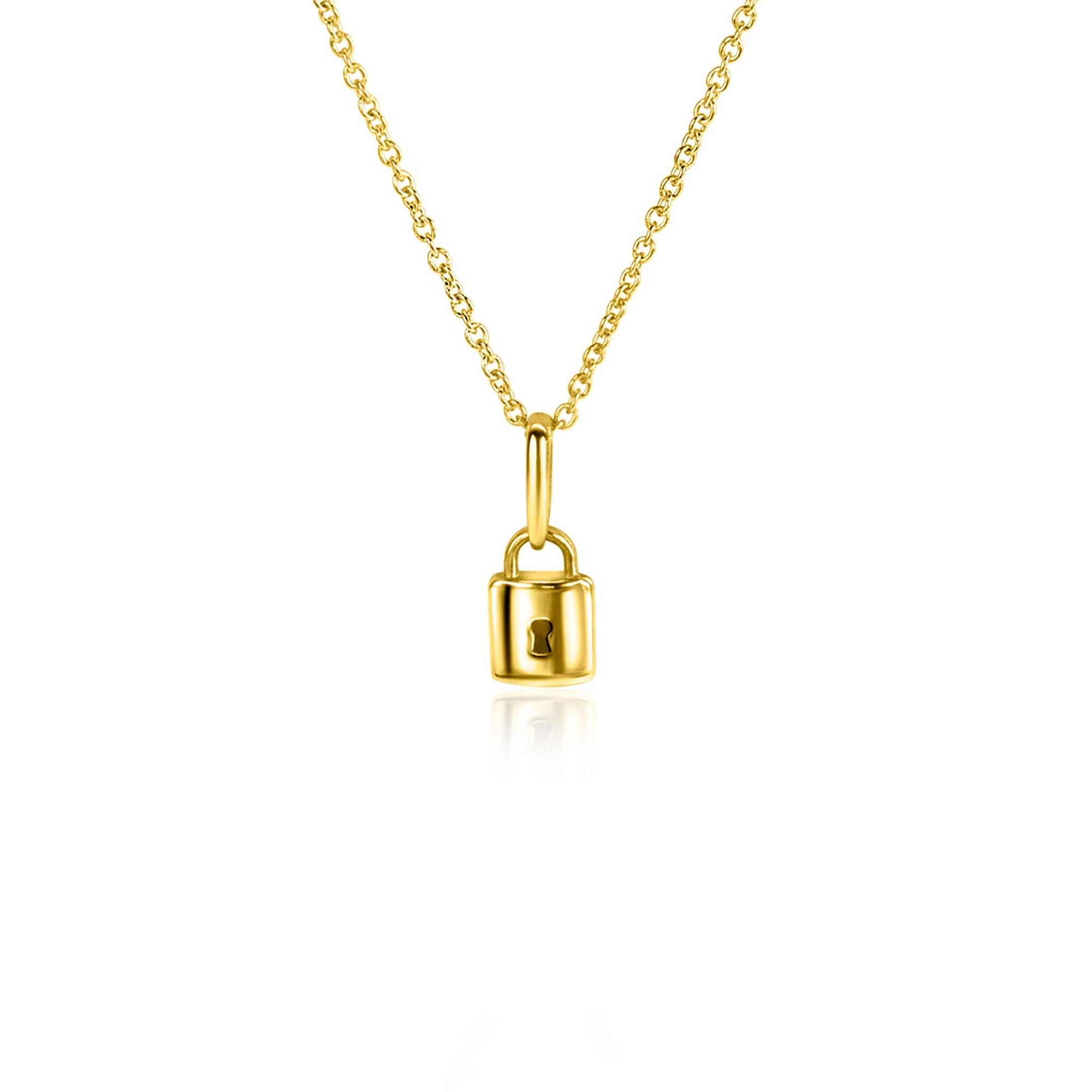 Zinzi Gold 14 krt gouden hanger met trendy slotje 5mm ZGH419 (zonder collier) - PansiteNederland.nl