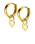 Zinzi Gold 14 krt gouden oorbedels glad hart 5,5mm ZGCH389 (zonder oorringen)