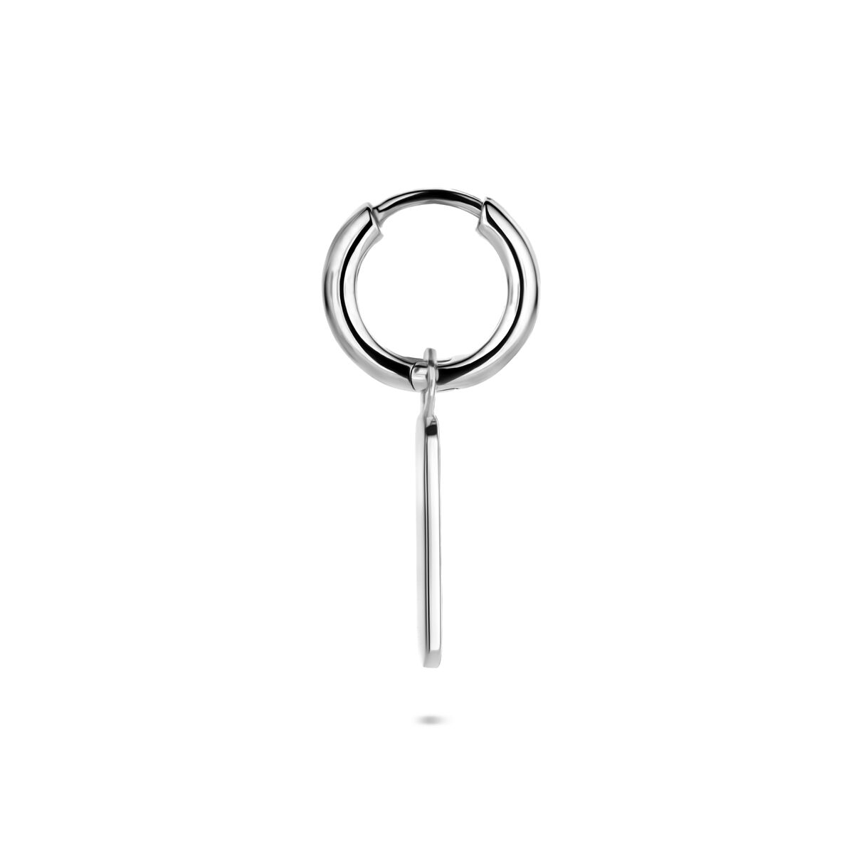 Zilveren gerhodineerde oorring per stuk 13 mm - 1341010