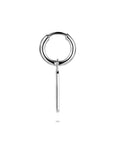 Zilveren gerhodineerde oorring per stuk 13 mm - 1341010