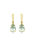14K geelgouden oorhangers groen amethist 20 mm - 4033638