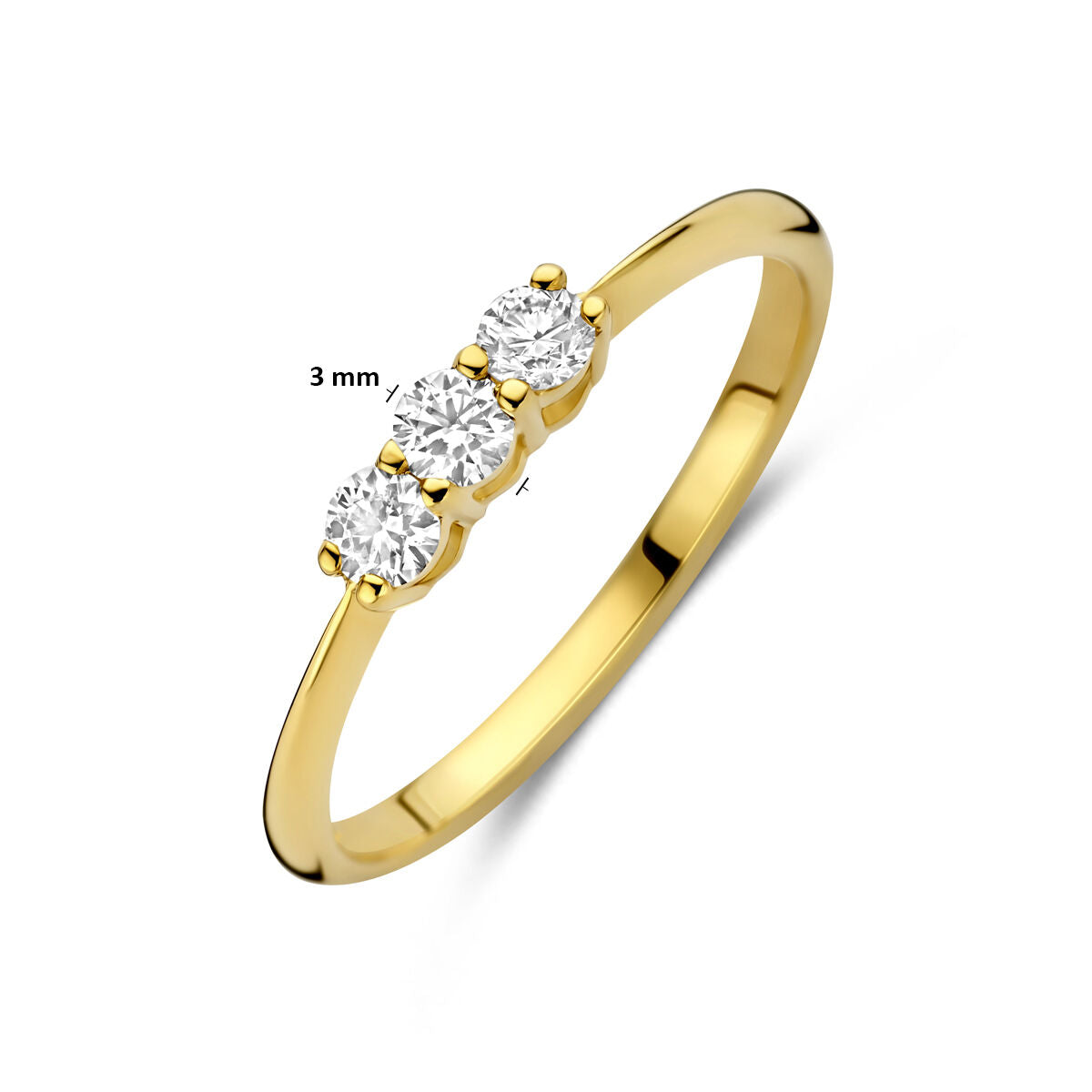 Fantasy Collection Trilogie ring lab grown diamant 0.24ct g vs 14K geelgoud