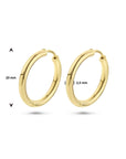 14K Geelgoud Klapoorringen 2,5 MM Ronde Buis 4001660 - PansiteNederland.nl