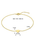 9K geelgouden armband hartje 16,5 - 17,5 - 18,5 cm - 8000465