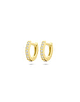 14K geelgouden klapoorringen diamant 0.10ct 2x0.05ct h si 10 mm - 4034073