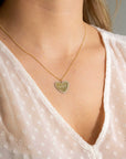 Zinzi Gold 14 krt gouden hanger met glanzend hartje van 19mm en met chique witgouden parelrand ZGH364-19 (zonder collier) - PansiteNederland.nl