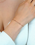 ZINZI rosé plated gourmet armband met glanzende bolletjes 3mm ZIA2714R