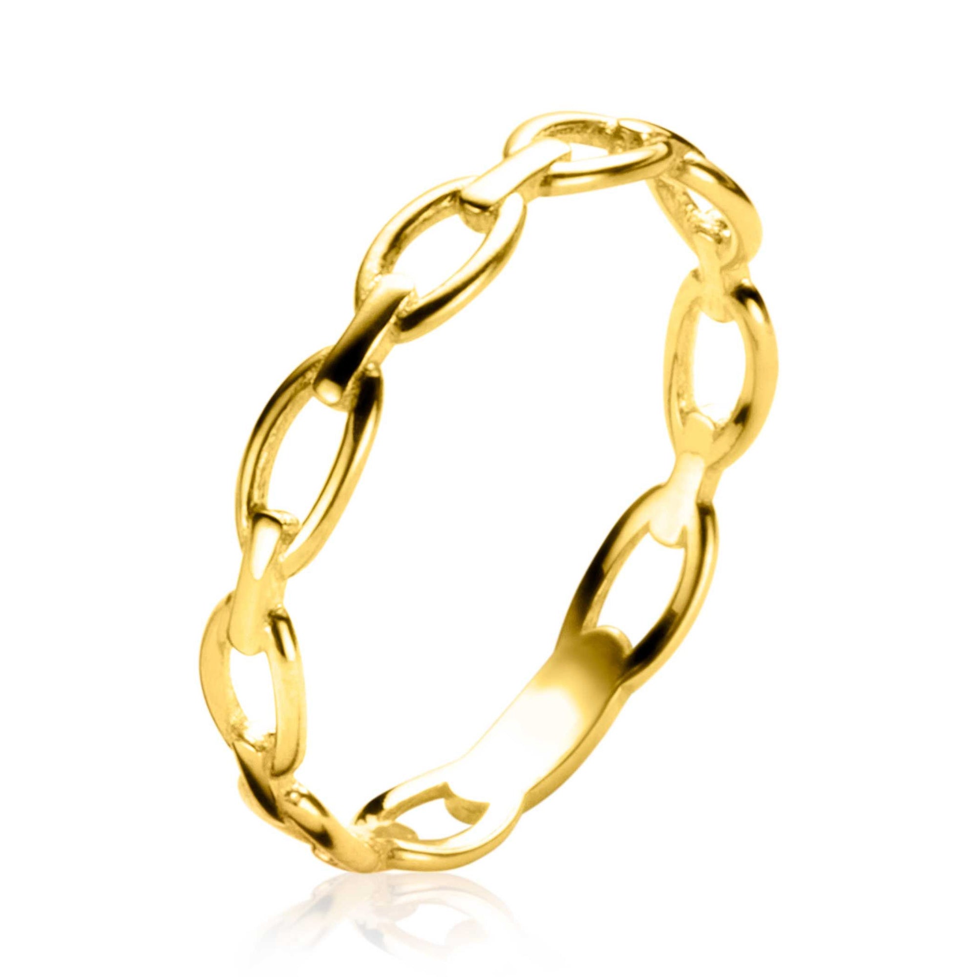ZINZI Gold 14 karaat gouden ring met ovale schakels van 3mm breed ZGR368 - PansiteNederland.nl