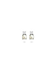 Zilveren gerhodineerde oorknoppen parel zirkonia 5,5 mm - 1341124