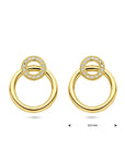 14K geelgouden oorknoppen diamant 0.11ct 2x 0.055ct h si 16 mm - 4033487