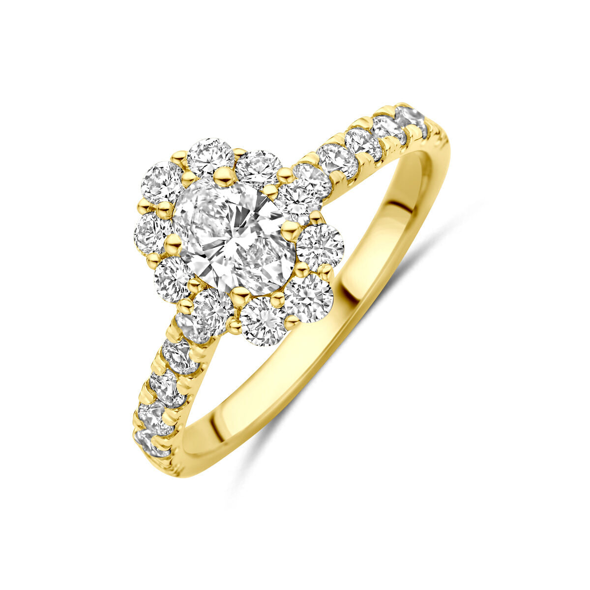 Fantasy Collection Ring lab grown diamant 1.29ct h si 14K geelgoud
