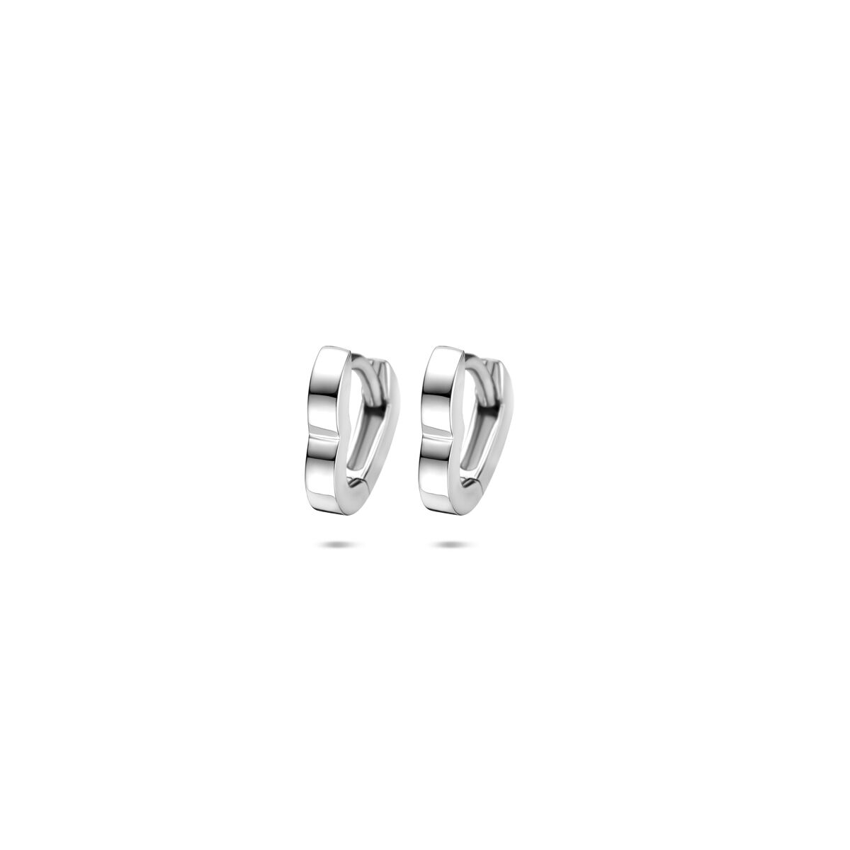 Zilveren gerhodineerde oorringen hartje 10 mm - 1341194