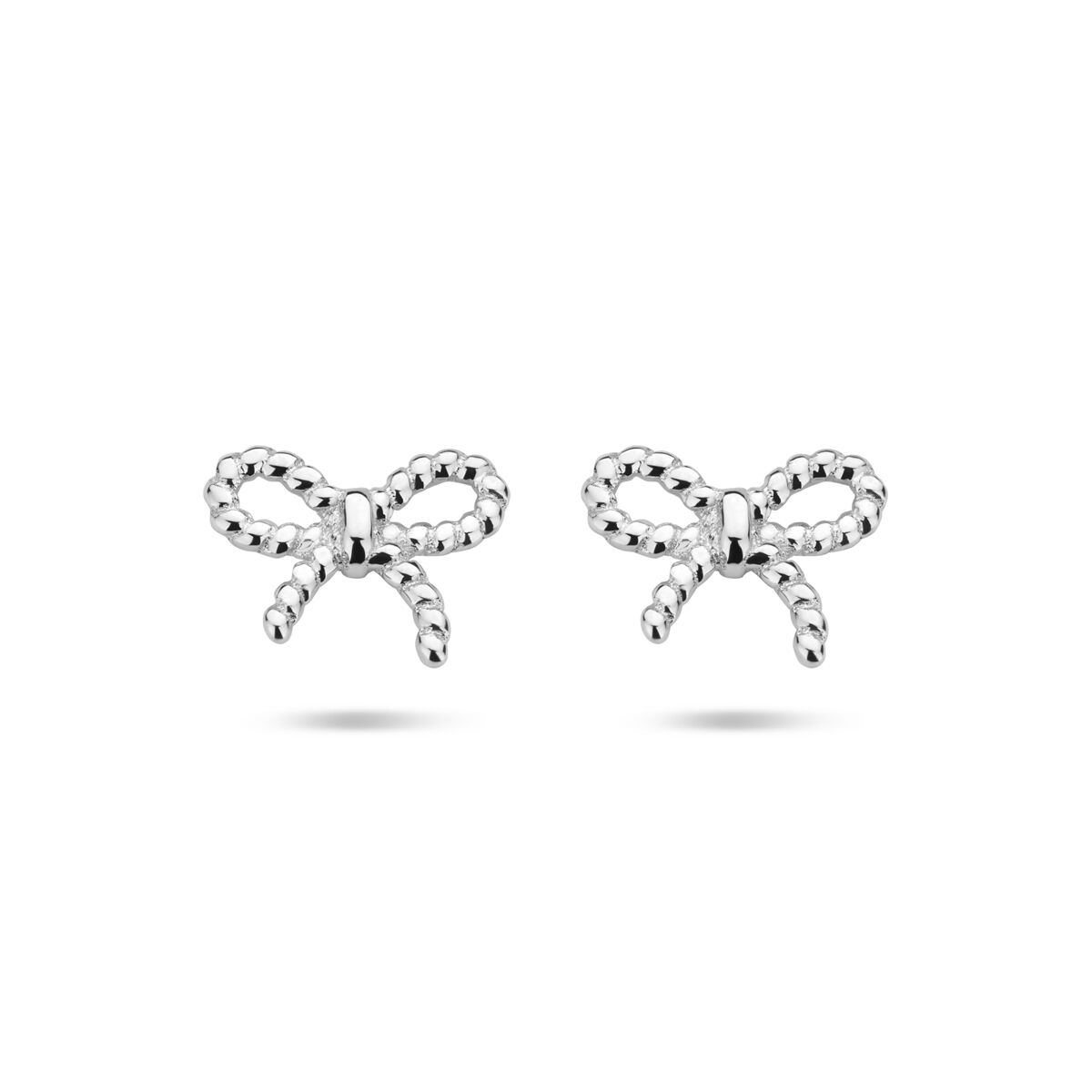 Zilveren gerhodineerde oorknoppen strik 6,5 mm - 1340797