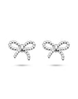 Zilveren gerhodineerde oorknoppen strik 6,5 mm - 1340797